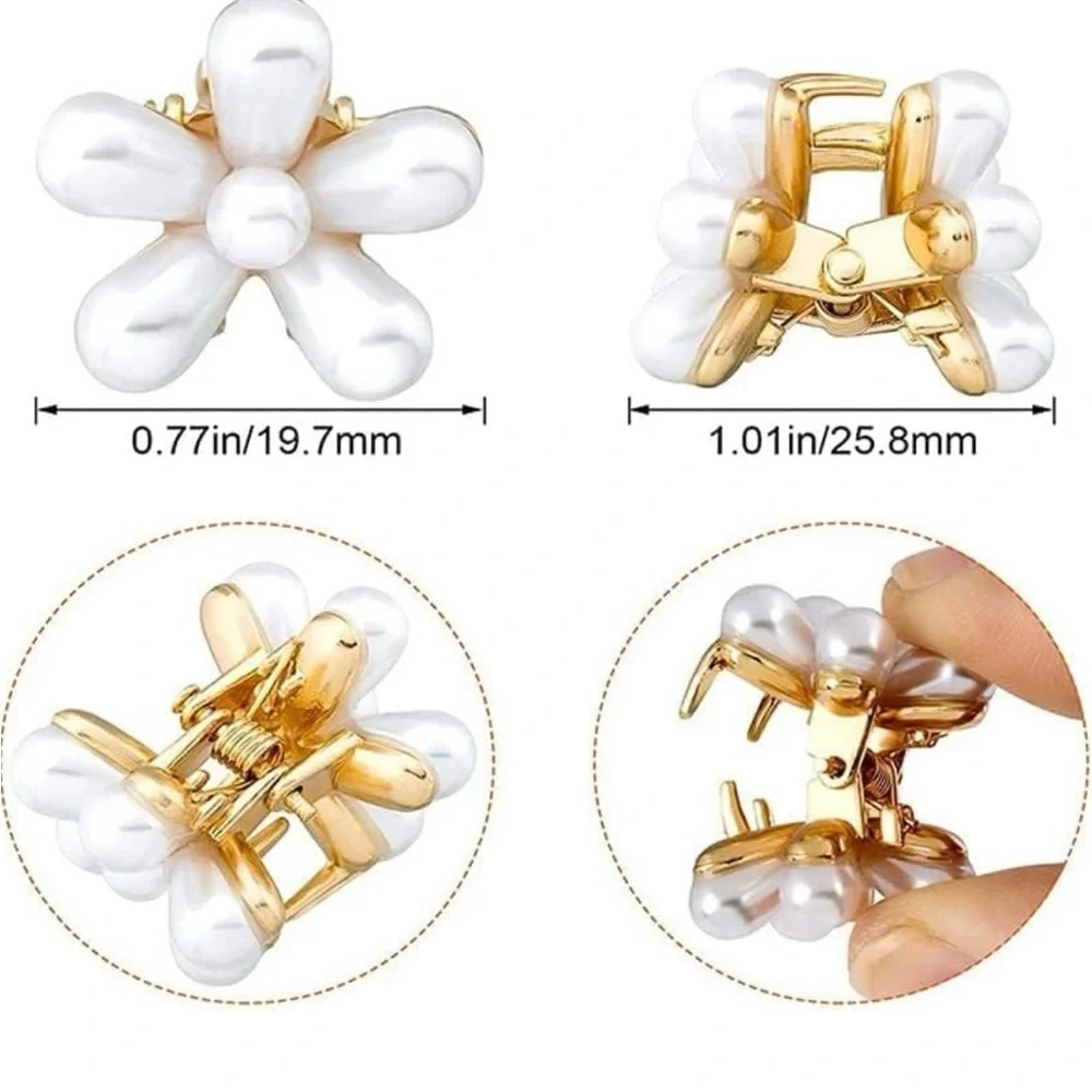 Francesca's Pearl Flower Hair Clips